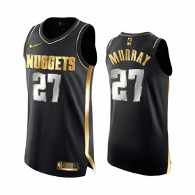 Camiseta Hombre NBA Denver Nuggets Jamal Murray 27 2020-21 Negro Golden Edition Swingman